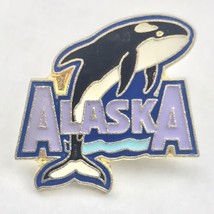 Alaska Killer Whale Orca Metal Enamel Vintage Pin - £7.95 GBP