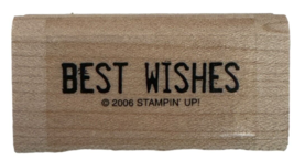 Stampin Up Rubber Stamp Best Wishes Card Making Sentiment Birthday Graduation - $2.99