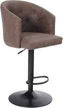 Alpha Home Swivel Bar Stool Adjustable Airlift Counter Height Bar, Brown.1Pc - £114.81 GBP