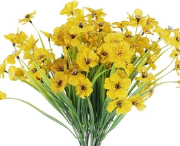 20 Pcs. Of Artificial Flowers For Outdoor Decoration, Plastic Greenery, Yellow). - £29.80 GBP