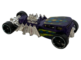 Hot Wheels Street Creeper Toy Car Dark Purple with Green Diecast Sporty ... - $2.99