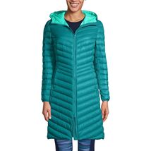 LANDS&#39; END Long Down COAT Size: MEDIUM (10 - 12) NEW Ultralight Green - $278.88 CAD