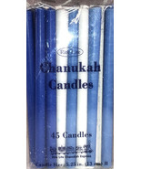 Rite Lite LTD 45 Chanukah Hanukkah Judaica Blue White Candles 5.25&quot; - $314.33 MXN