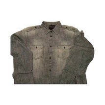 Angelo Litrico Men&#39;s Shirt Blue Denim Long Sleeve Button-Up XL - $33.93