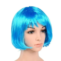 [NEW] Adult Wig Costume Anime Manga Colorful Cosplay Blue Short Straight Hair - £19.69 GBP