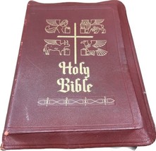 1952 Catholic Press Holy Bible Red Leather Douay-Challoner Confraternity... - $34.65