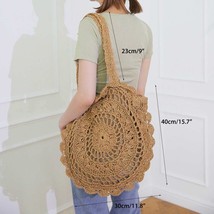 2022 Women Vintage Beach Straw Bag Ladies Handmade Woven Rattan Messenger Handba - £29.25 GBP