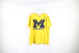 Nike Air Jordan Mens Large Distressed University of Michigan Football T-Shirt - £19.42 GBP