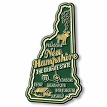 New Hampshire Premium State Magnet by Classic Magnets, 1.9&quot; x 3.4&quot;, Collectible  - £3.05 GBP