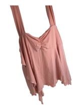 Vintage 90s Top Liz in LA Stretchy Sexy USA Pink Solid Plus size ruched coquette - £23.73 GBP