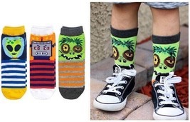 Jefferies Socks Boys Zombie Robot Alien Fashion Colorful Pattern Crew So... - £10.21 GBP