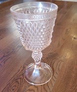 Vintage Glass Pink Hobnail Footed Vase 10 3/4&quot; - £15.92 GBP