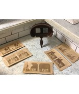 Victorian Stereoscope Stereo Slide Viewer Antique 5 Stereographs Life Of... - $2,050.84 MXN