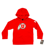 Under Armour Little Boy&#39;s Size 5 Red Utah Utes Football Hoodie Hooded Sw... - $44.54