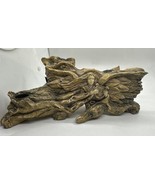 Resin Angel in Faux Driftwood Carving 3 Hole Taper Candleholder Decor - $49.49