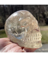 Hand-carved Clear Citrine Crystal Skull Magic Manifestation Power Divina... - $499.00