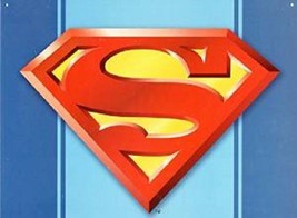 Superman Logo Shield Comic Super Hero DC Marvel Retro Wall Decor Metal Sign - £11.92 GBP