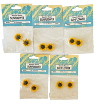 10 Flexible Resin Sunflower Heads 5 Cards 2 / Card  .75&quot; for Crafts Wang&#39;s NOS - $19.34