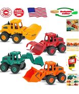 4-Pack Toddler Construction Trucks with Push-and-Go Trucks, Perfect for ... - $420.73 MXN