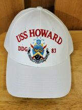 Navy United States Destroyer USS Howard DDG-83 White Snapback Hat Vintage - $492.62 MXN