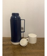 Vintage Thermos Bottle Filler 22F Stopper 722 Cup 22A63 Bottle Blue Plastic - $306.39 MXN