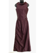 Vintage 2 Piece Top &amp; Skirt XS Women&#39;s Purple Plum Tafetta Rhinestone Sl... - $18.99