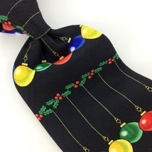 DALAND DESIGNS SANTA ORNAMENTS BLACK Christmas Men&#39;s Necktie tie #XO-219... - £13.23 GBP