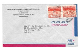 1957 Haiti Airmail Cover Port au Prince Duplex Cancel to US Sc# 401 25c - £4.37 GBP