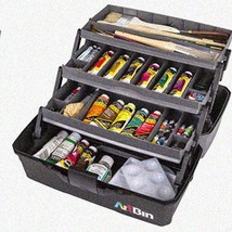 ArtLift 3-Tier Organizer: Portable Gray/Black Art Supply Box with Lift-Up Trays, - $134.59