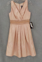 Js Boutique Dress Womens Sz 4 Pink V-NECK Sequins Pleated Skirt Formal Party Nwt - $49.99