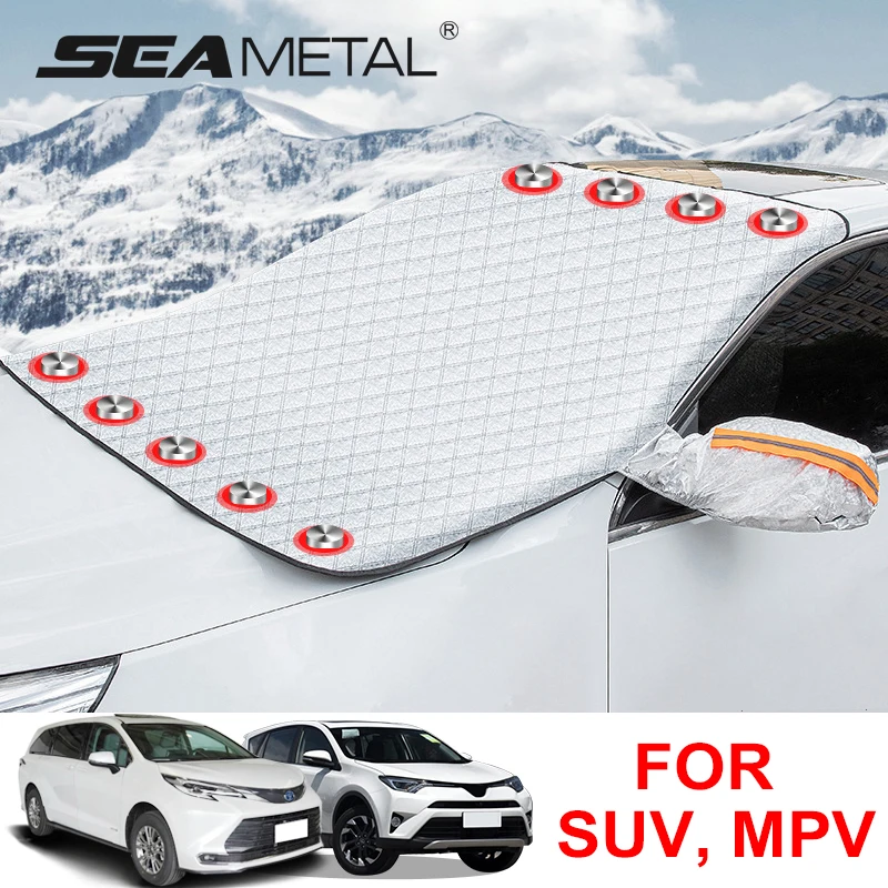 SEAMETAL Large Size Car Windshield Cover Magnet Winter Window Snow Shield Anti - £22.31 GBP