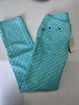 Two by Vince Camuto Women&#39;s Jeans Mint Green w/ Polka Dots Size 25 P NWT - £30.50 GBP