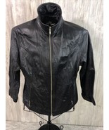 Wilsons Leather Maxima Black Biker Motorcycle Leather Jacket Women&#39;s Siz... - $1,410.30 MXN