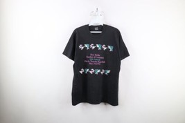 Vintage 90s Mens Large Faded Hare &amp; Tortoise Road Race Running T-Shirt Black USA - £31.80 GBP