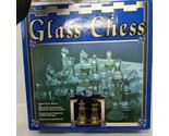 Vintage Glass Chess Clear And Frosted Pieces Clear Glass Board  - £17.42 GBP