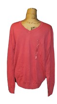 Tommy Hilfiger Men’s V-Neck Sweater, Size L, Orange, NWT. - £19.77 GBP