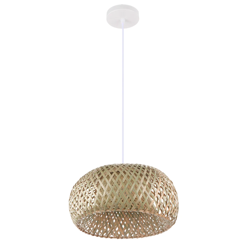 Bamboo Wicker Rattan Lampshade Hand-Woven Double Layer Bamboo Dome Lampshade Asi - £202.39 GBP