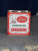 Vintage SZEGED Hungarian Paprika  5 oz. Empty Tin Imported by SPICECO - £5.43 GBP