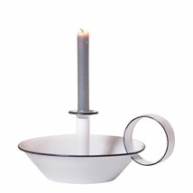 Farmhouse Candle Holder with Candlestick in white metal - $42.00