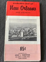 1976 Ashburn&#39;s Map of New Orleans Grant L Roberston Louisiana LA - $14.50