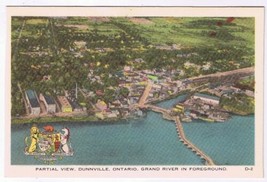 Postcard Partial View Dunnville Ontario Grand River Foreground F H Leslie - £7.73 GBP