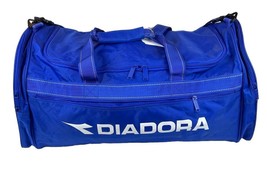 Diadora Soccer Duffel Bag Blue Classic Large Center Compartment Side Poc... - $24.49