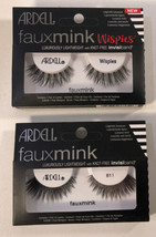 LOT OF 2 ASSORTED Ardell Faux Mink Black False Lashes Invisiband, Wispies &amp; 811 - £3.98 GBP