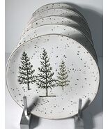 4 Salad Plates POTTERS STUDIO CHRISTMAS Pine Tree HOLIDAY 8” New - $881.11 MXN
