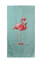 Betsy Drake Pink Flamingo on Aqua Beach Towel - £47.48 GBP