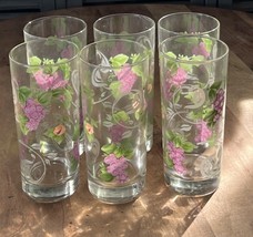 Vintage Grape Vine &amp; Swirl 6” Highball Glasses - $35.00
