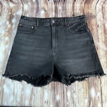 American Eagle Hi Rise BOYFRIEND Size 10 Black Denim Cut Off Jean Shorts... - $23.74