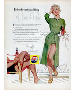 Pepsi-Cola, Large 1955 Magazine Ad, art by Len Steckler - $8.00