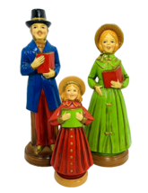 Christmas Carolers Family of 3 Figurines PARMA By AAI Paper Mache  6-10&quot; Vintage - £37.15 GBP