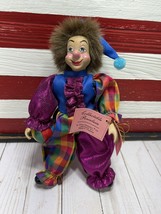 Show-Stoppers Collectible Porcelain BOUNCE Clown 12&quot; Doll Mardi Gras Pennywise - £23.67 GBP